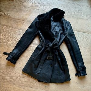 Burberry shearling suede winter coat 
size 6